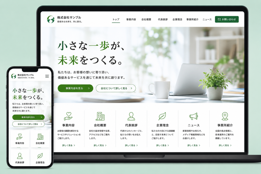 パンフレット代わりのサイト