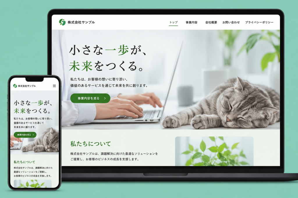 名刺代わりのサイトのイメージ