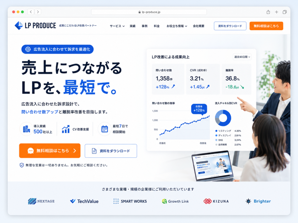 サービスサイトのファーストビュー