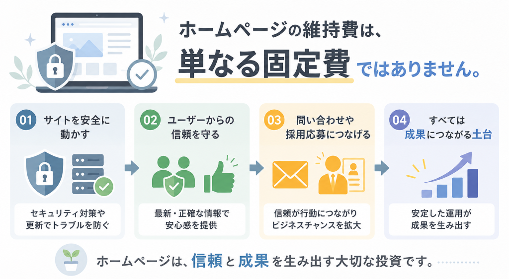 ホームページの維持費の考え方