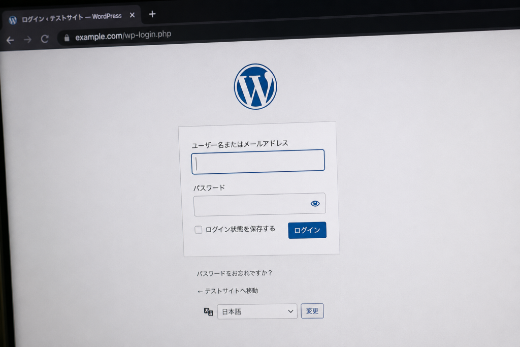 ワードプレスのログイン画面