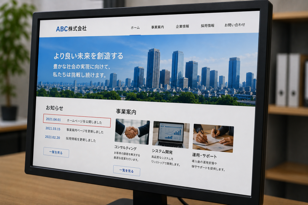 公開後に放置されたホームページ