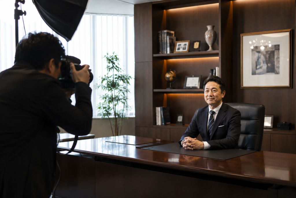 社長の写真撮影