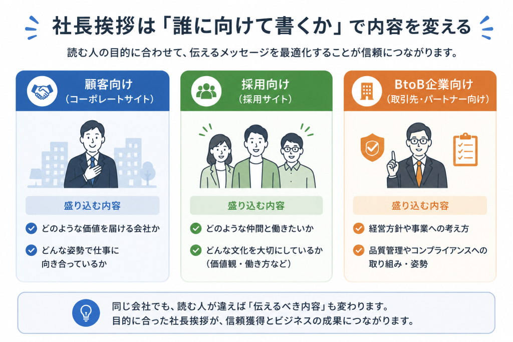 社長挨拶を誰に向けて書くのか